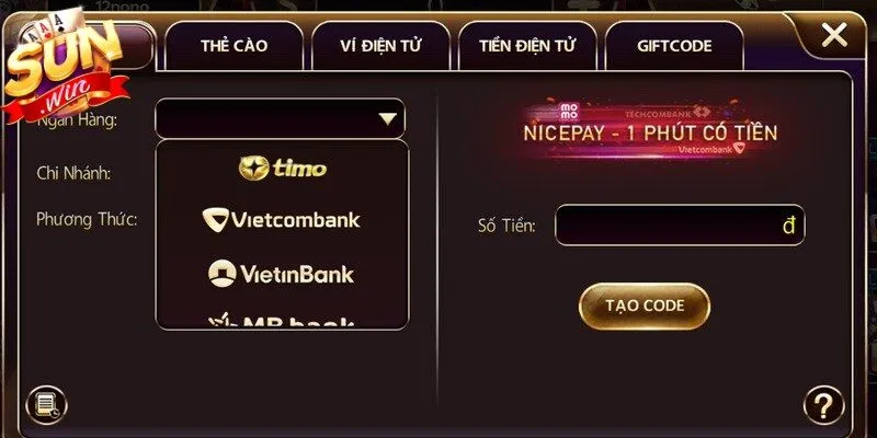 Giao dịch Sunwin được tối ưu hóa với quy trình nạp rút siêu tốc